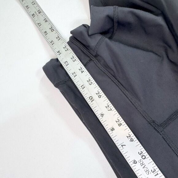 Lululemon Cropped Leggings Womens 6 Black Mesh Trim Pull-on Stretch Luxtreme - Picture 2 of 9